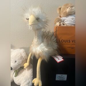 Plush Ostrich Toy with Fluffy White and Tan Feathers Douglas brand - with tags 🎩